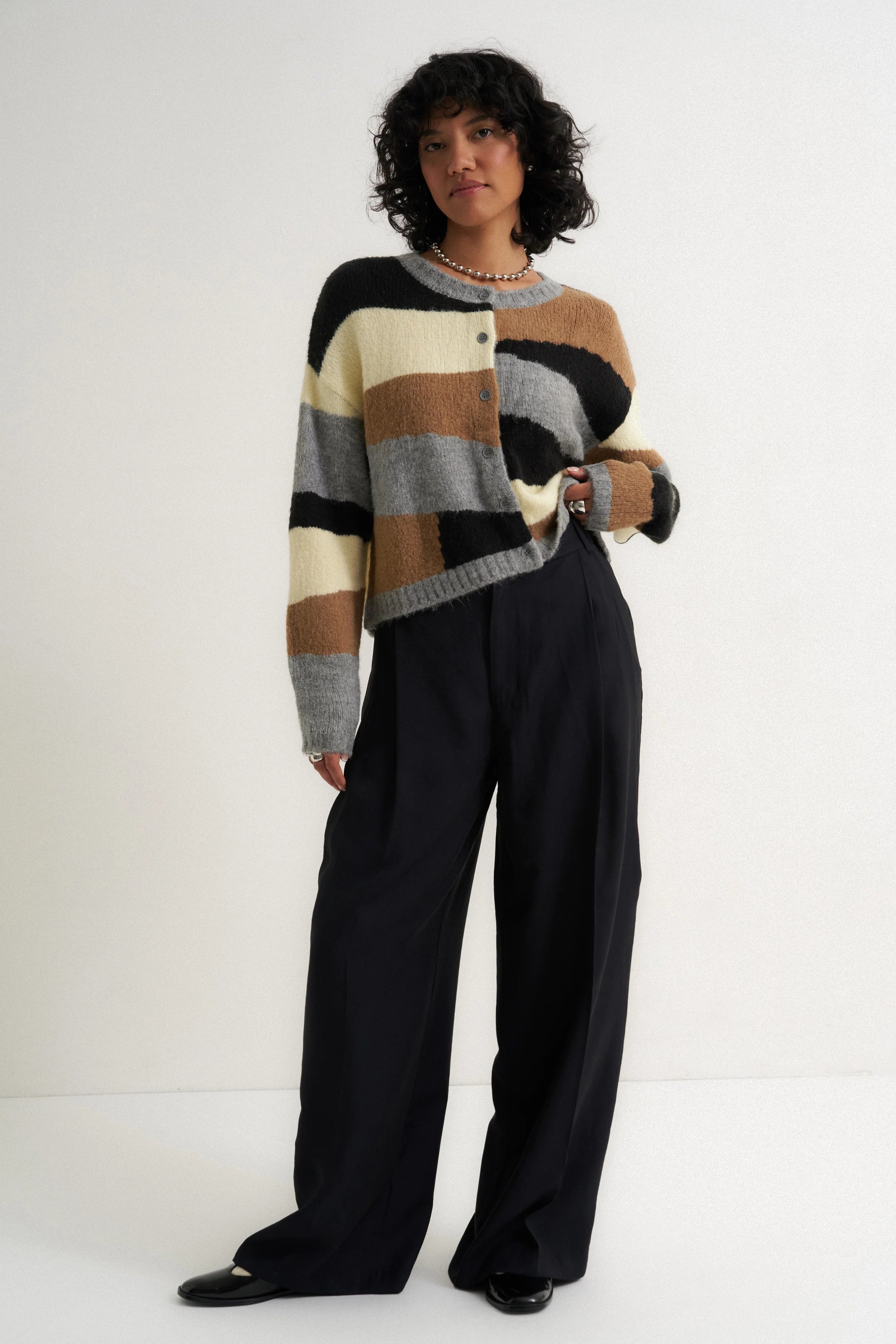 Selma Cardigan - Heather Grey Multi