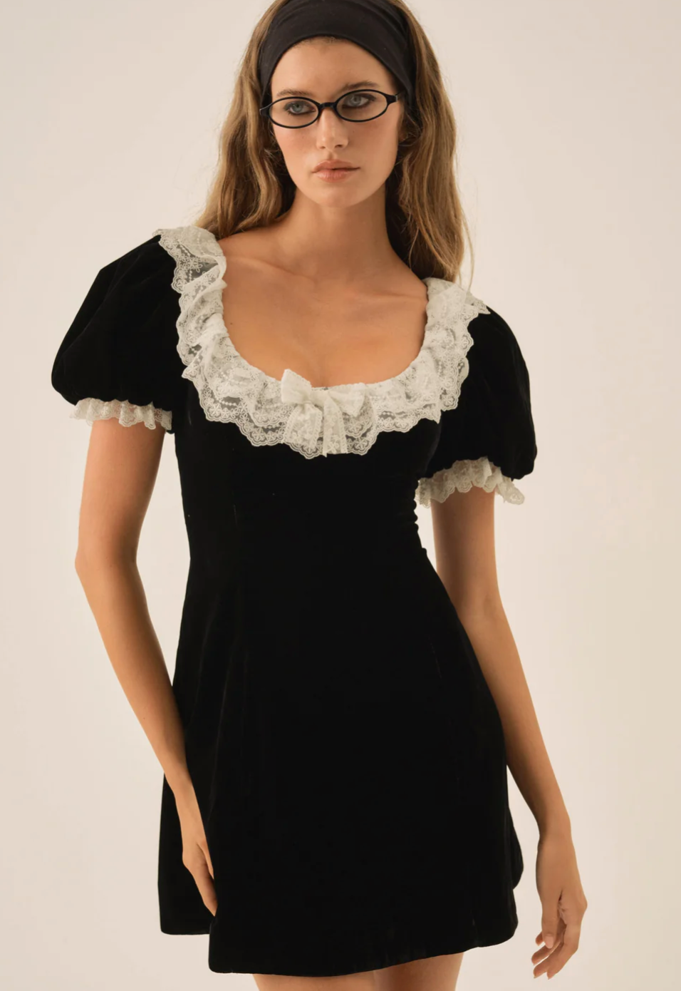 La Vie En Bow Velvet Mini Dress