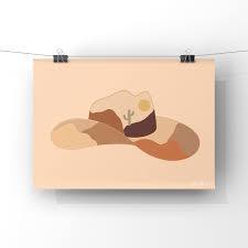 Desert Cowboy Hat Art Print