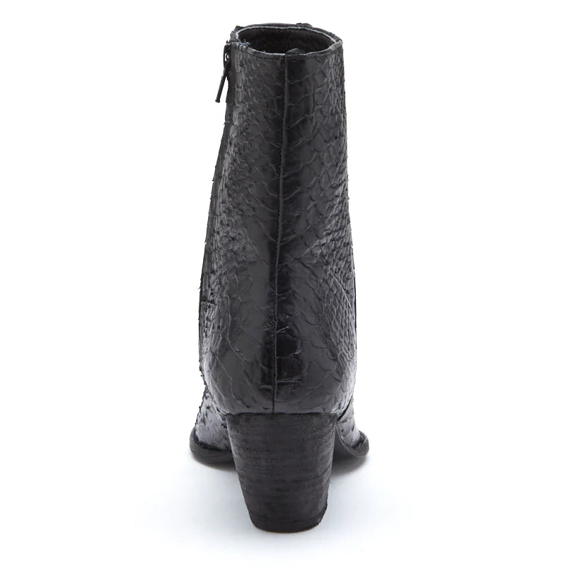 CATY ANKLE BOOT- Black Snake