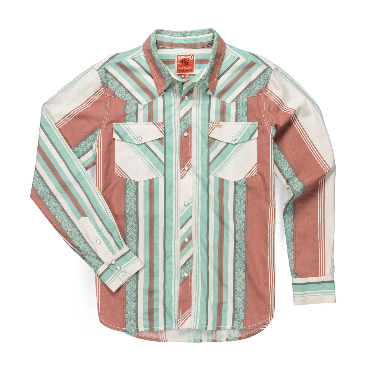 SERAPE PEARL SNAP LONG SLEEVE- Retro Stripe