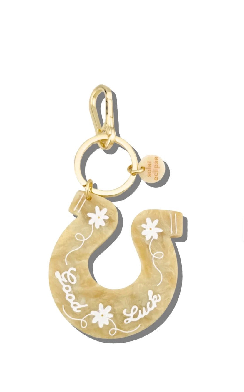 Good luck horse shoe bag charm+keychain