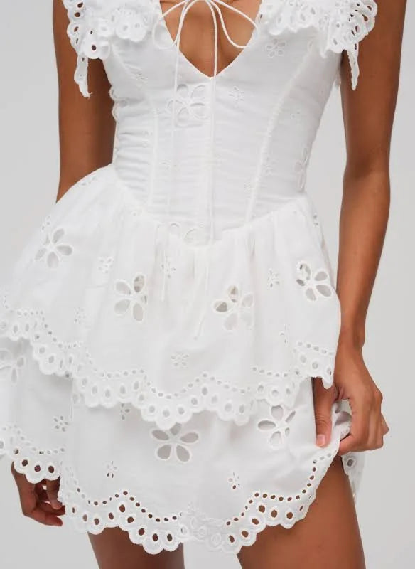 Daisy Eyelet Mini Dress