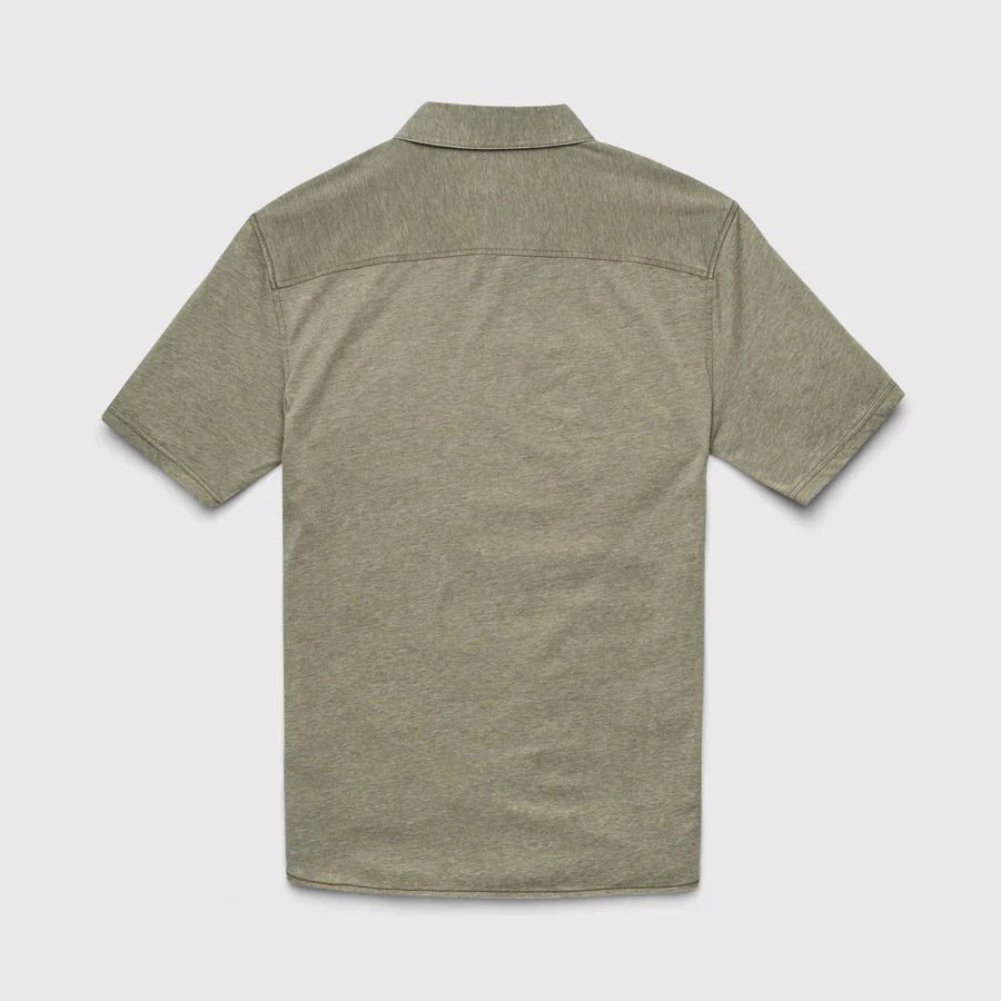 TONY BURNOUT KNIT SHIRT - LICHEN GREEN