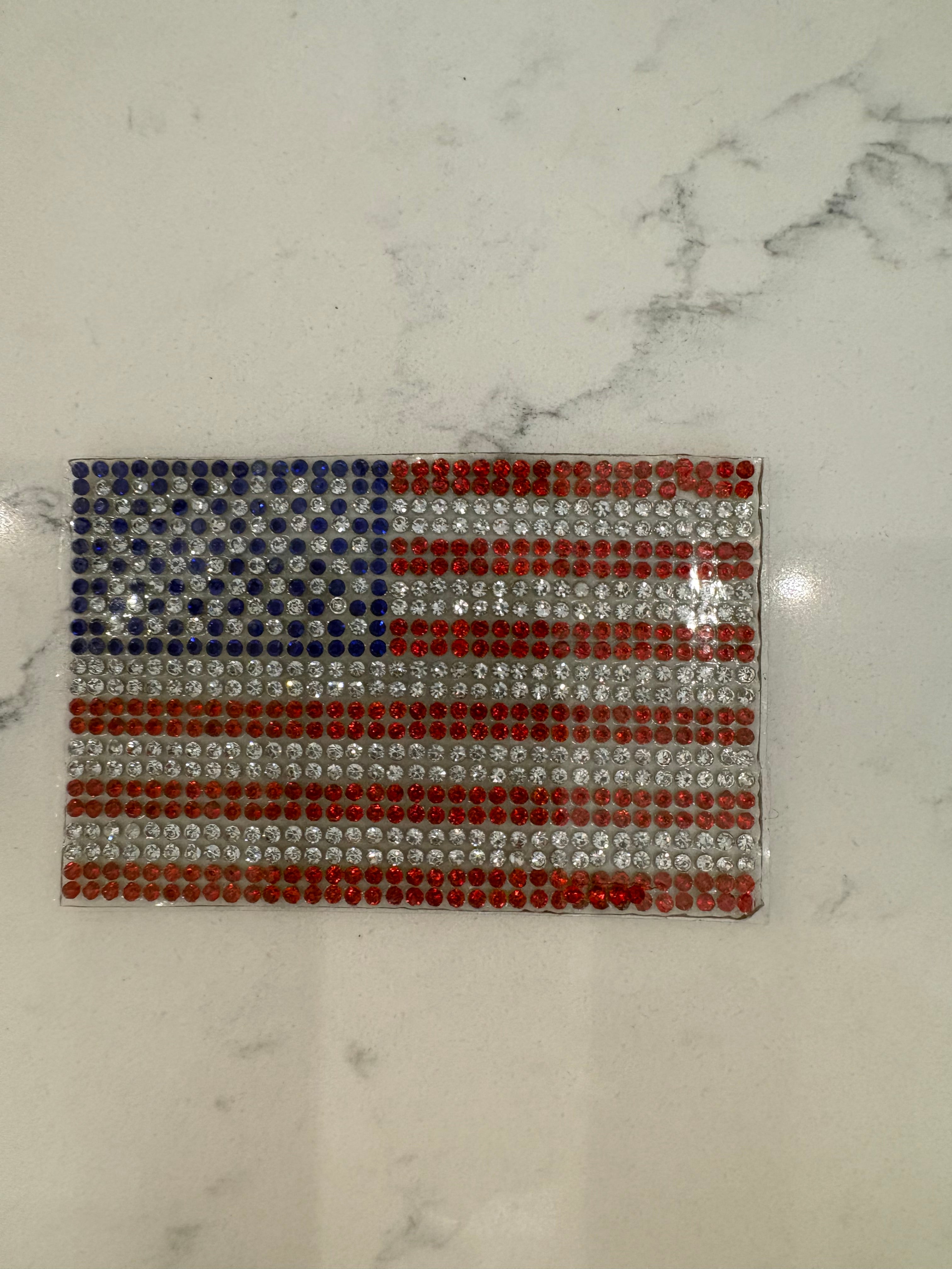 American Flag Rhinestone Patch