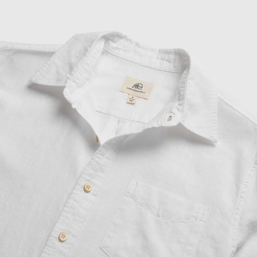 JOEY SLUB ISLAND SHIRT - BRILLIANT WHITE