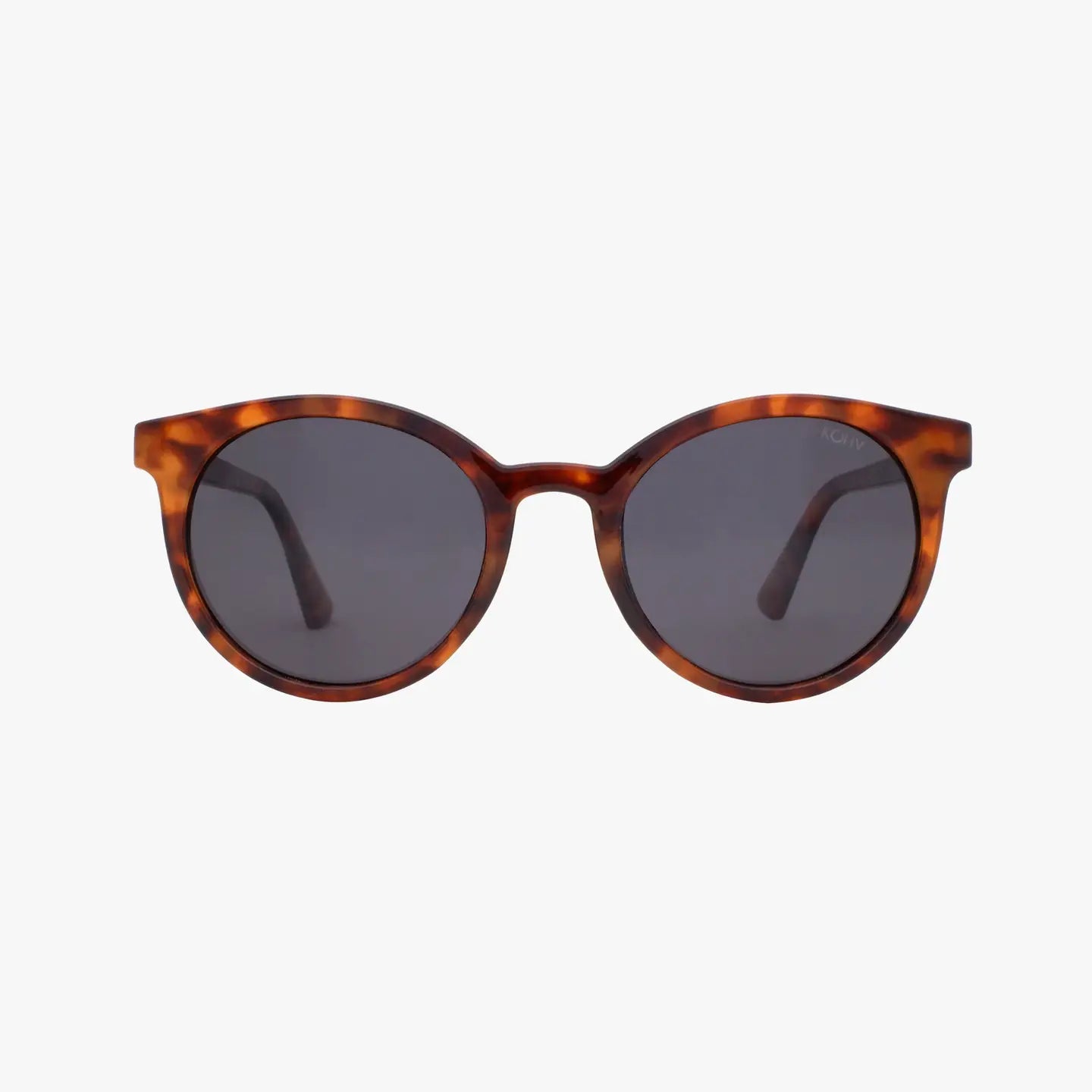 Heron Amber Tortoise Polarized Round Fashion Sunglasses