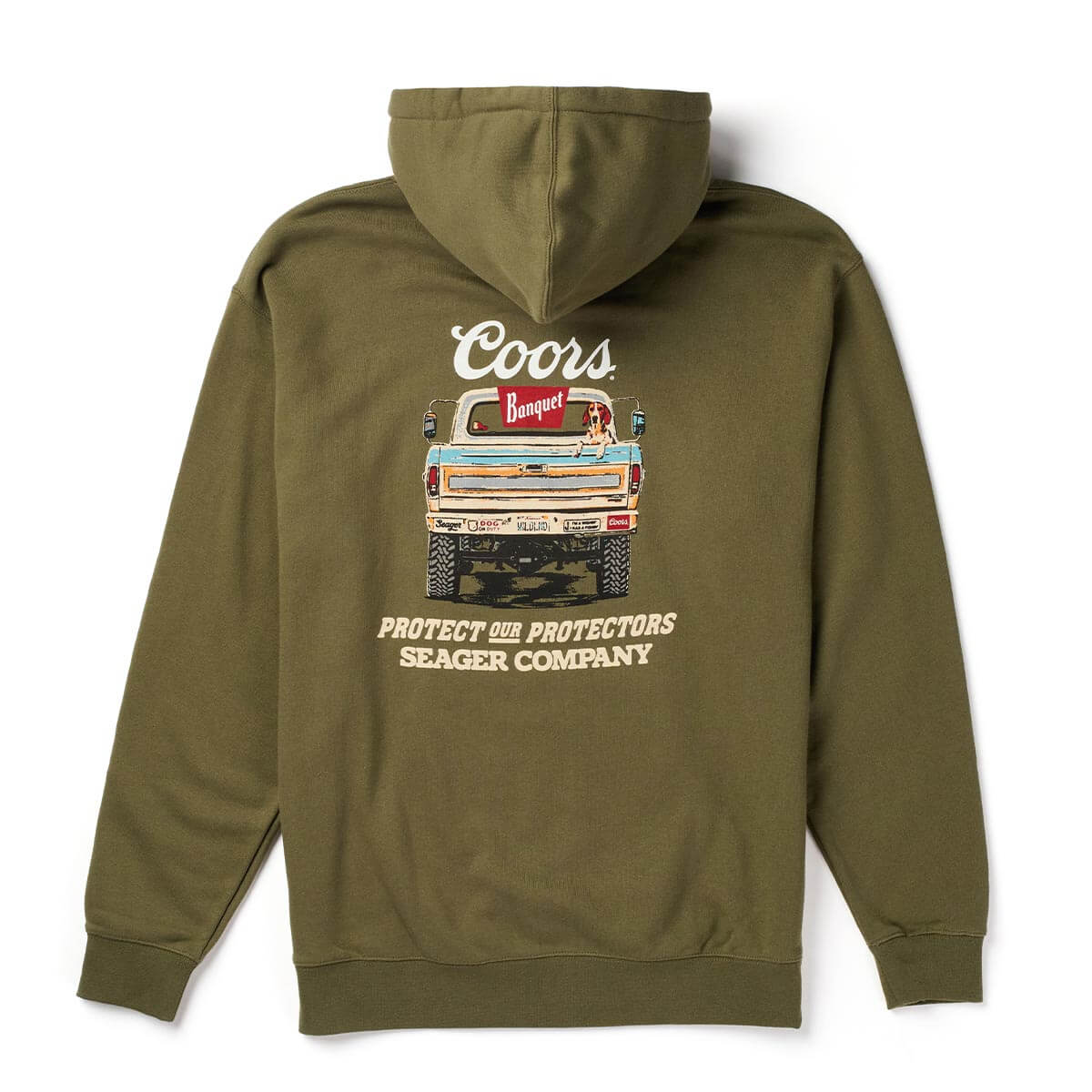 Seager X Coors Banquet Bumper Fleece Olive
