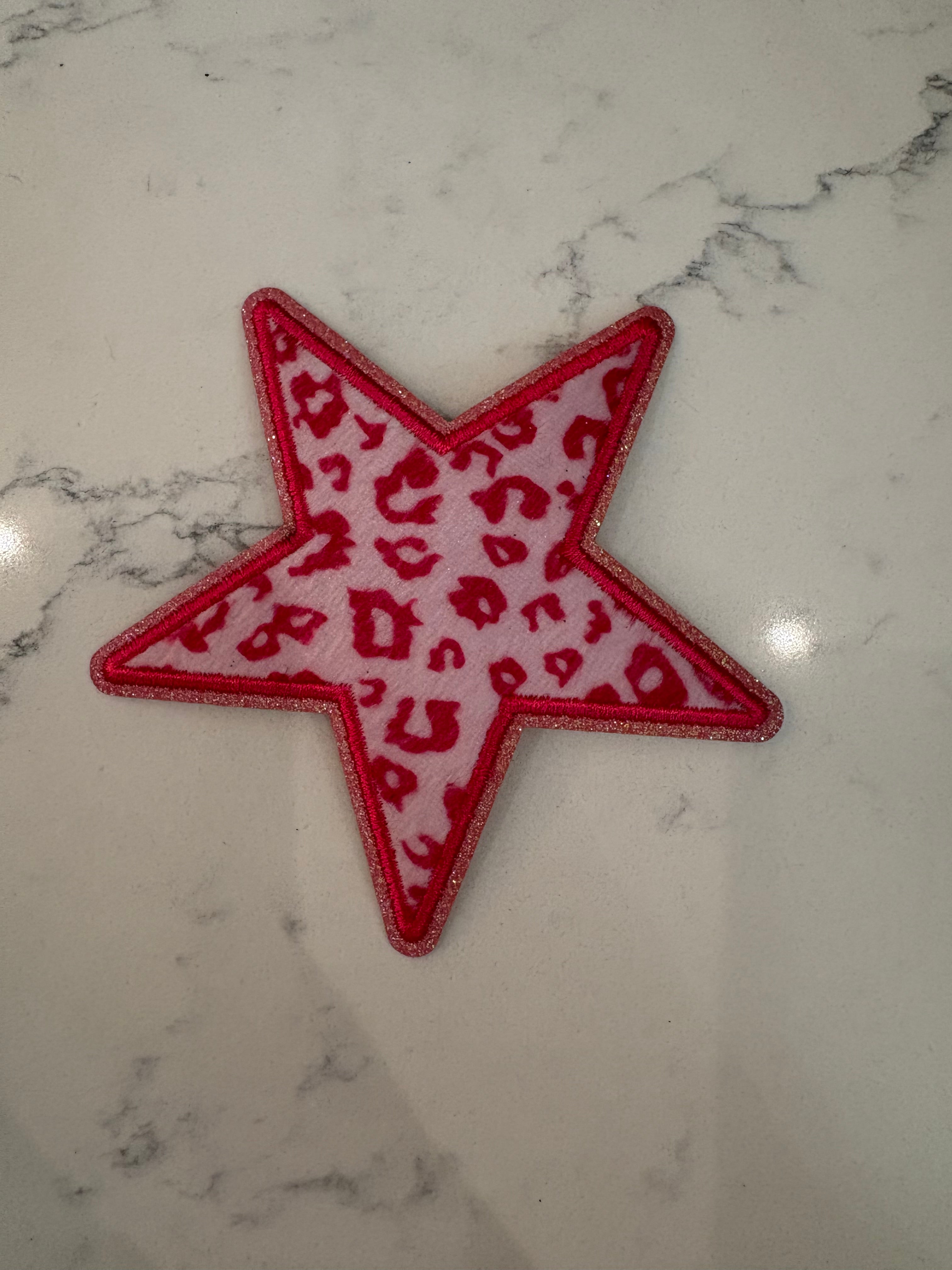 Cheetah Pink Star Patch