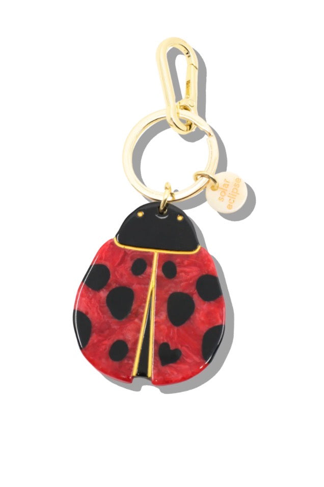 Hand-painted Ladybug Bag Charm + Keychain | Eco-Friendly