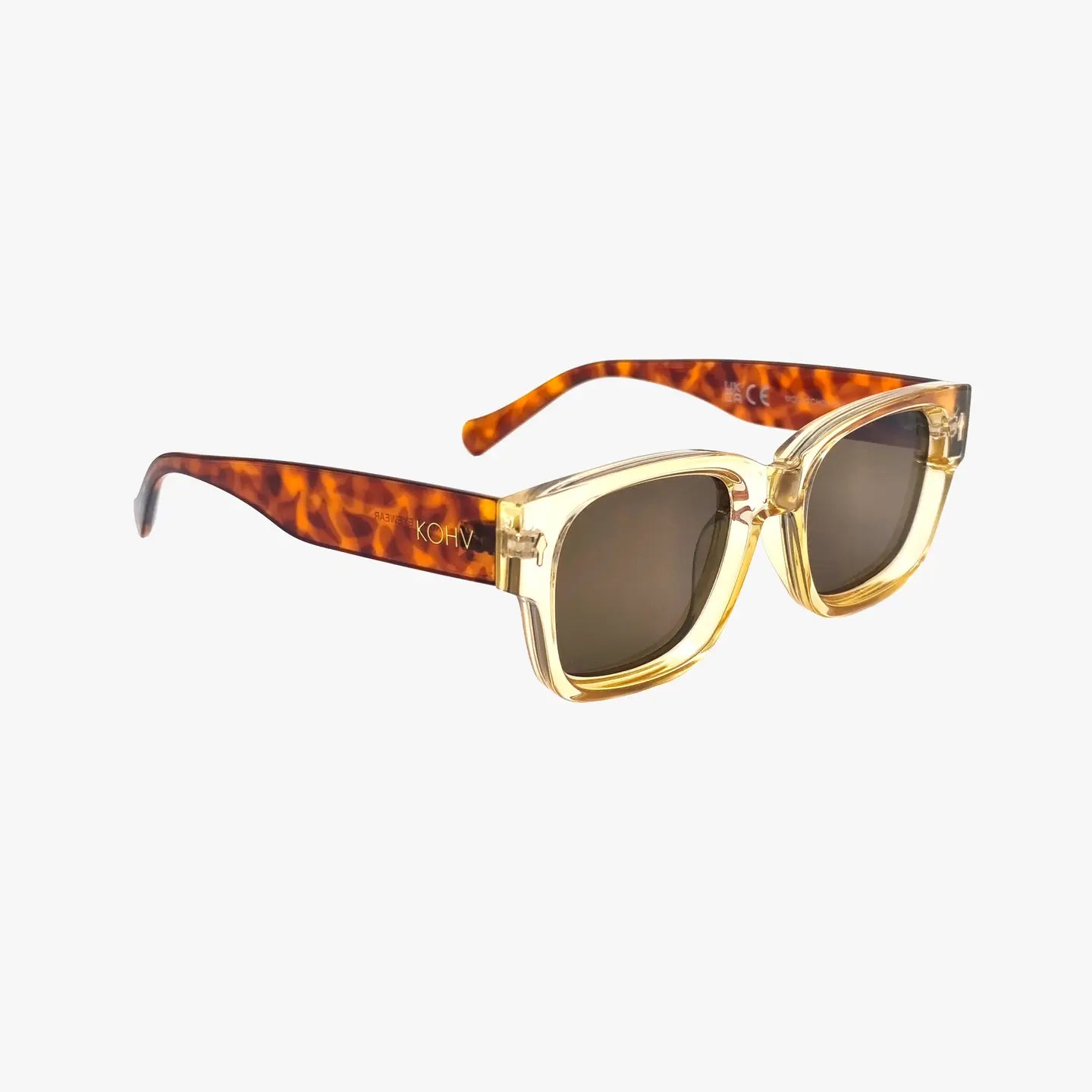 Mod Champagne Polarized Square Designer Fashion Sunglasses