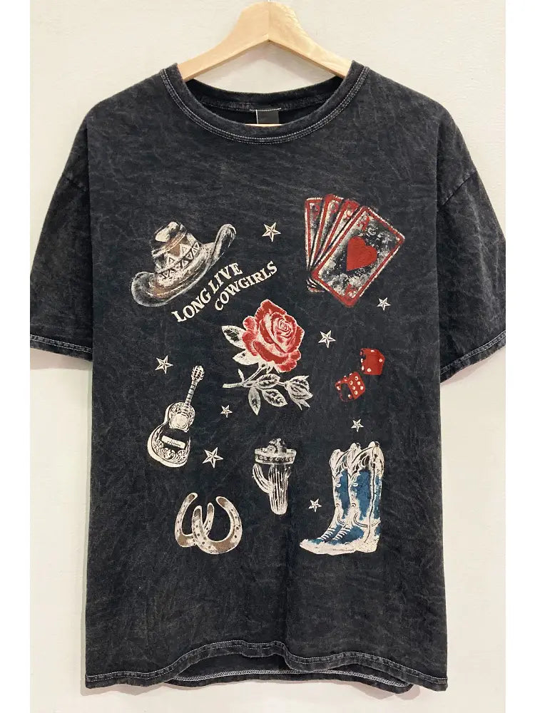 Western Motif Washed Tee
