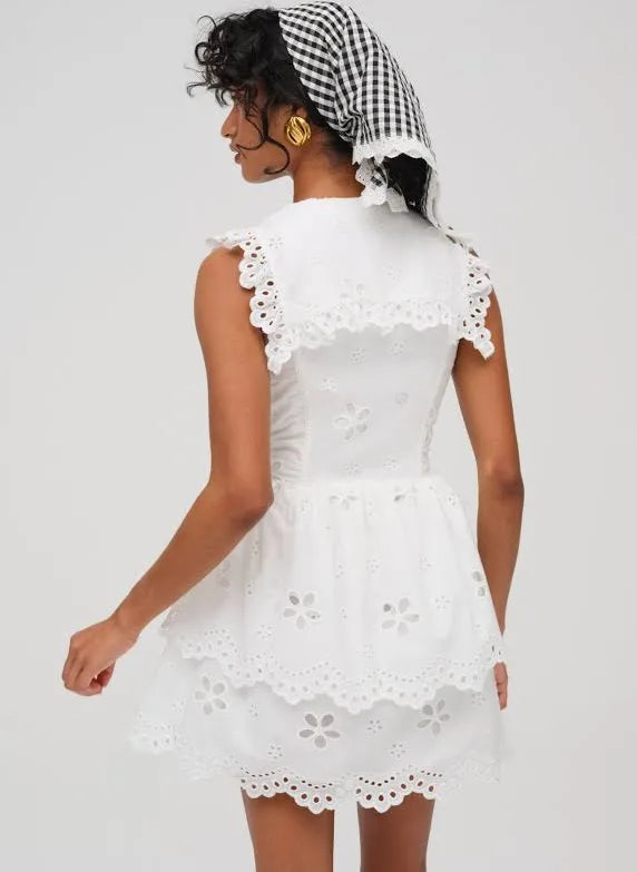 Daisy Eyelet Mini Dress
