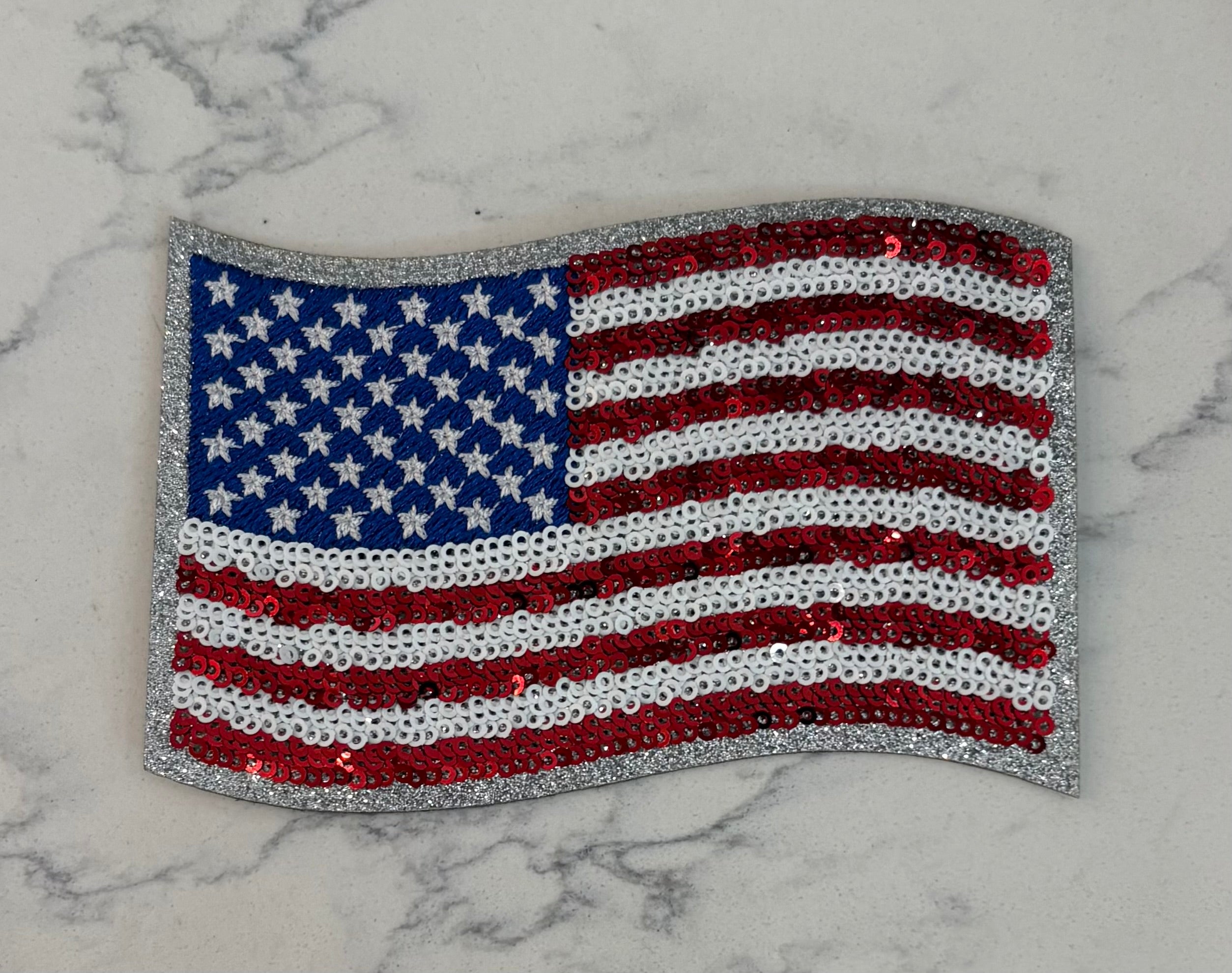 Sequin American Flag Patch
