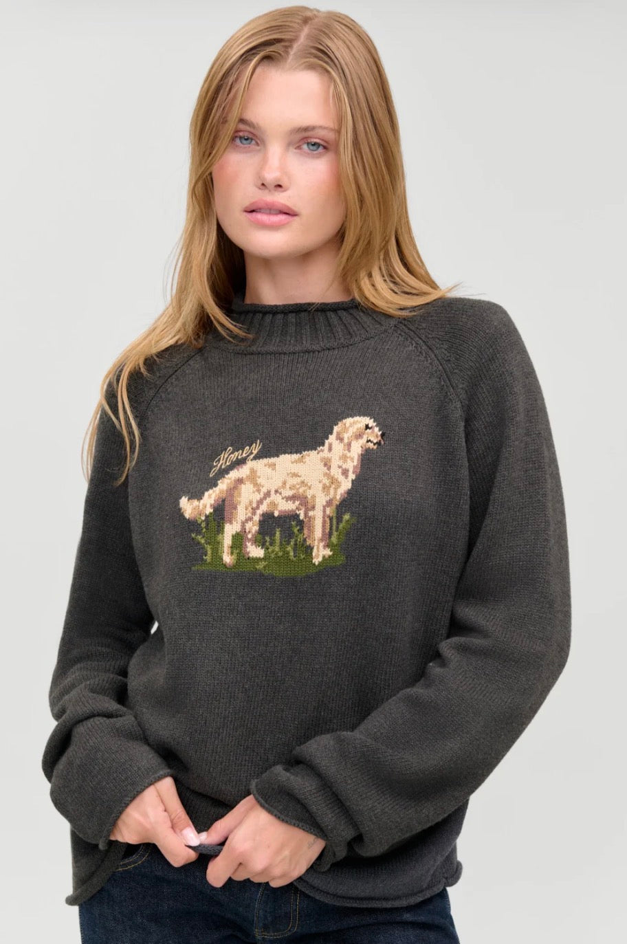 Noelle Cotton Knit Turtleneck Honey At Play