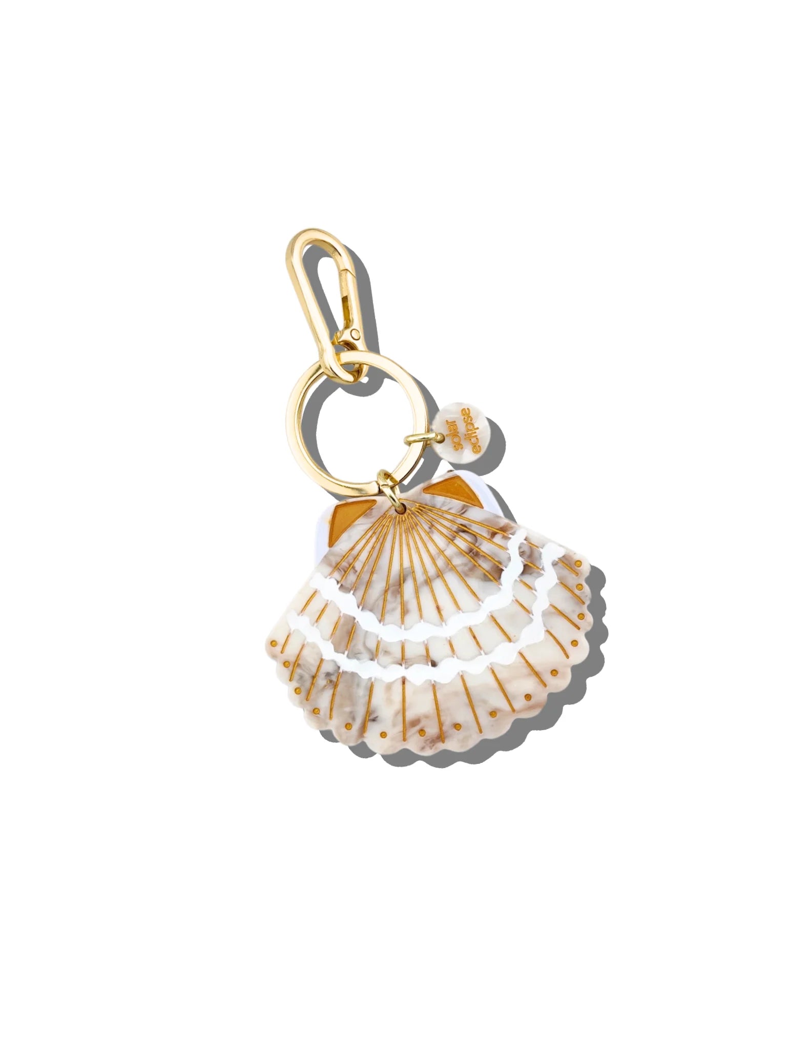 Hand-painted Seashell Bag Charm + Keychain | Eco-Friendly