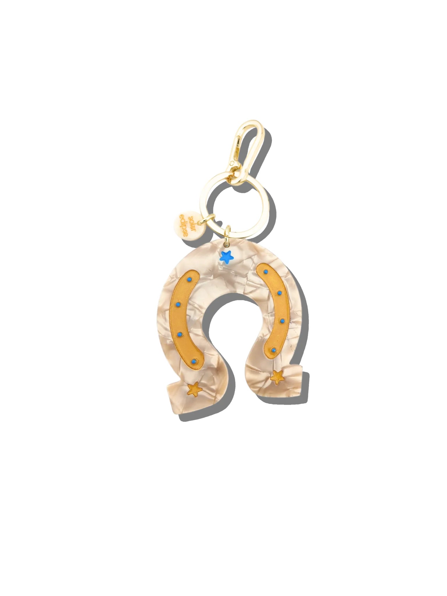 Hand-painted Lucky Horseshoe Bag Charm + Keychain | Eco-Friendly