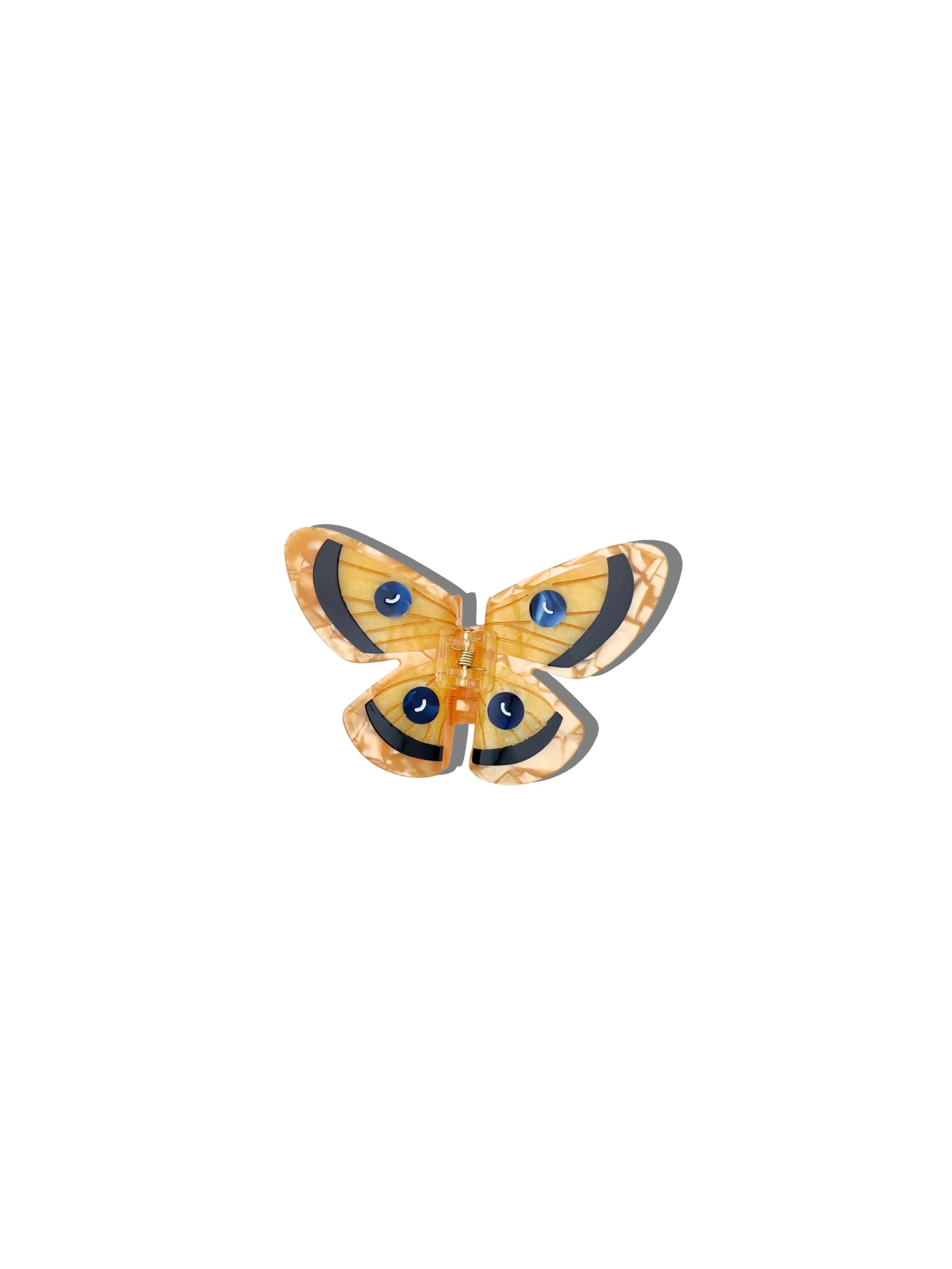 Hand-Painted Emperor Silk Moth Claw Hair Clip | Eco-Friendly