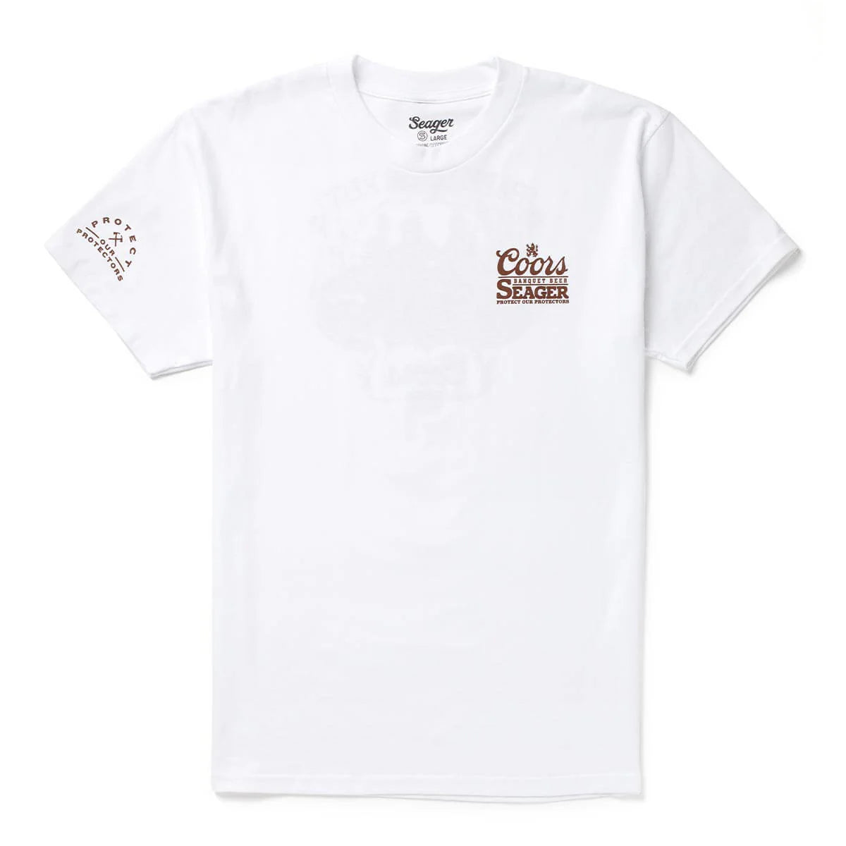 SEAGER X COORS BANQUET HOTSHOTS TEE WHITE