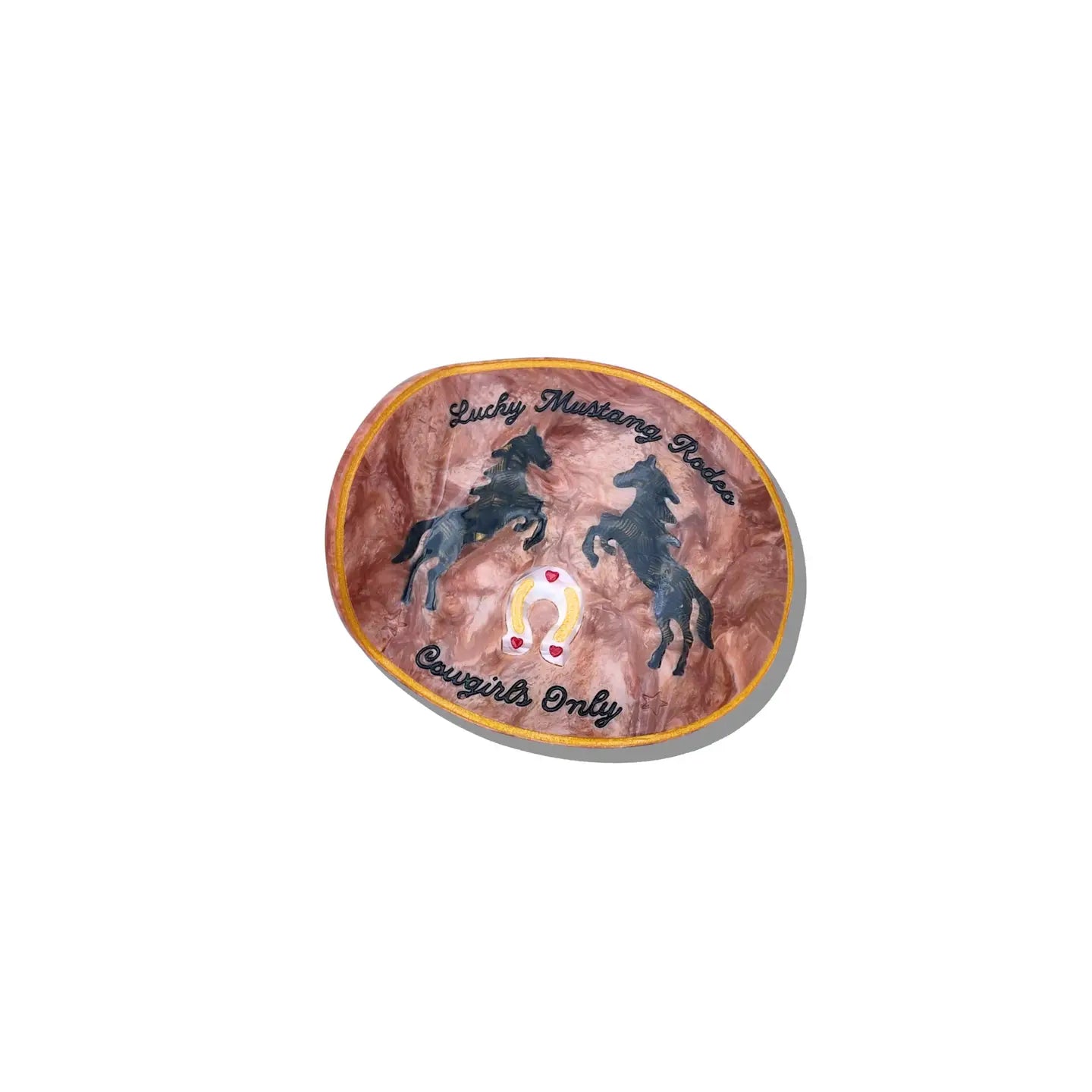 Hand-Painted Lucky Mustang Rodeo Lay Down Claw Clip