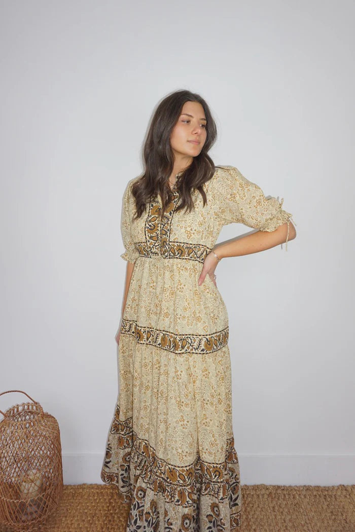 GRAZIA DRESS IN BLACK JACOBEAN