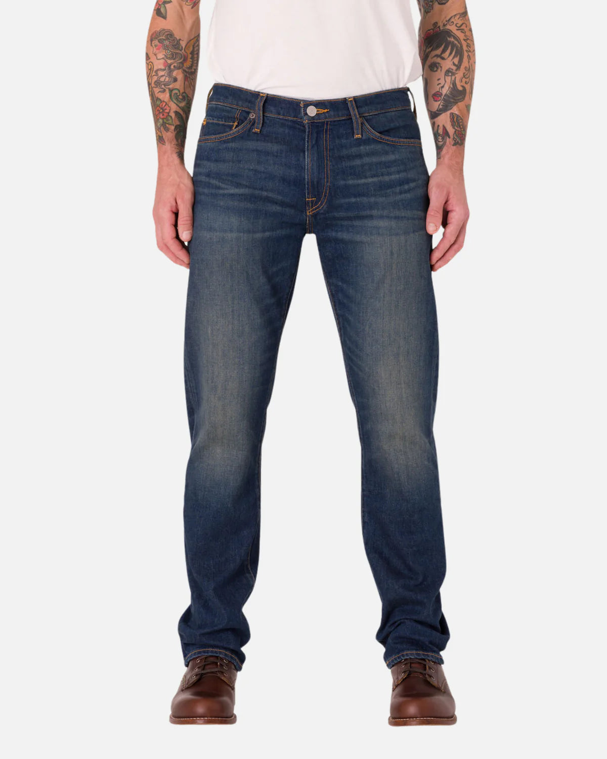 ATHLETIC TAPER DENIM JEANS - DARK VINTAGE