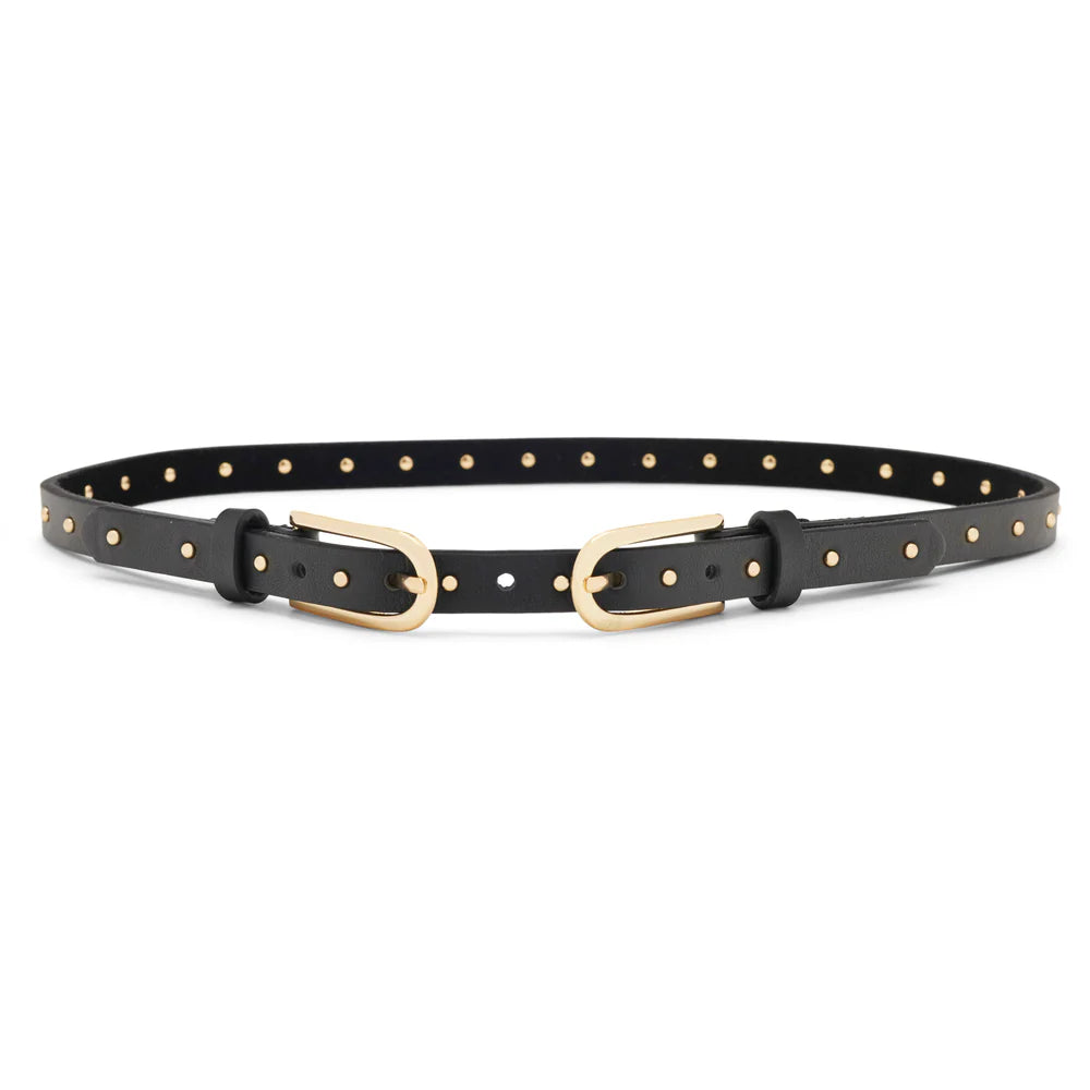 Keke Studded Waist Belt- Black with Gold
