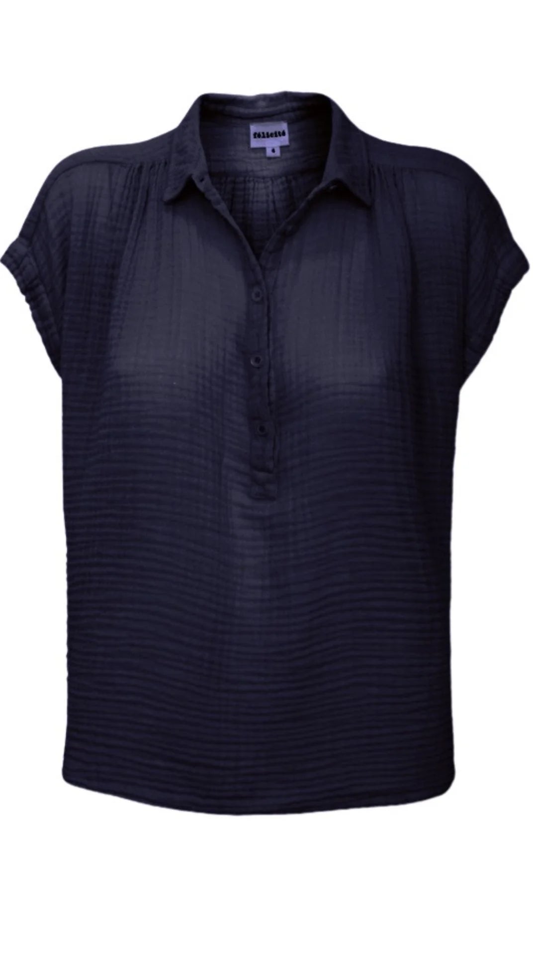 S/S Henley Gauze - Navy