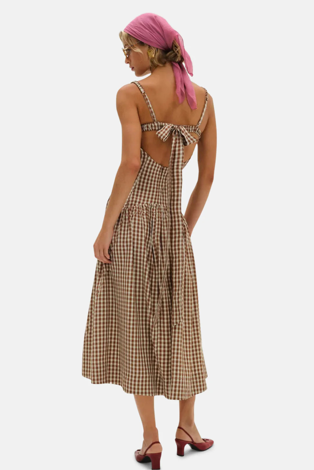 GINGERBREAD GINGHAM MIDI DRESS