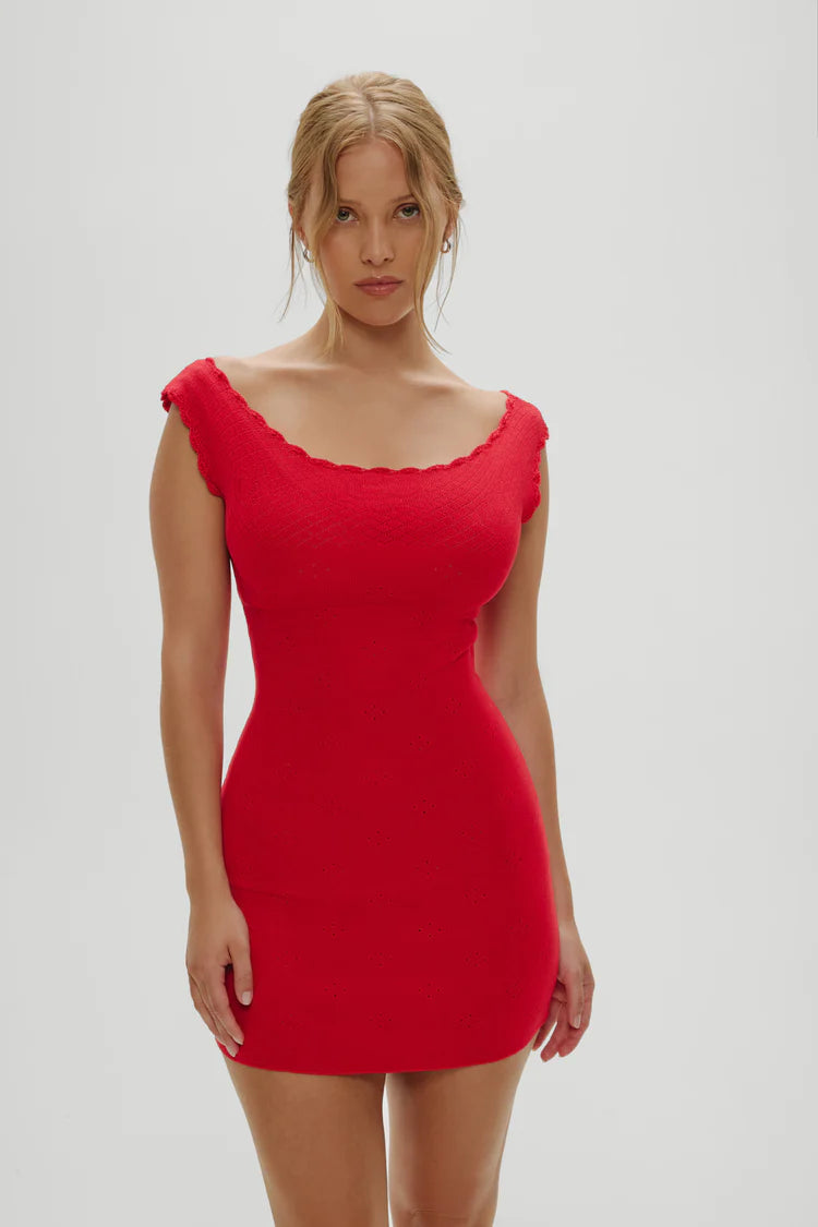 Leila Mini Dress- Red Rose