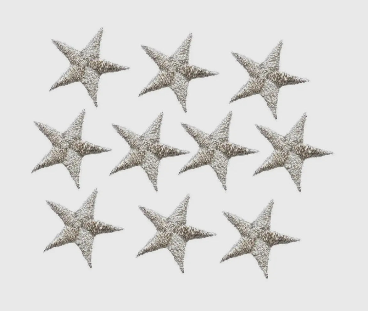 Metallic silver star patch