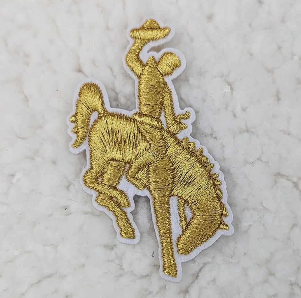 Gold metallic rodeo cowboy patch