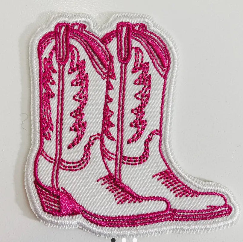 Pink Cowboy Boots Patch