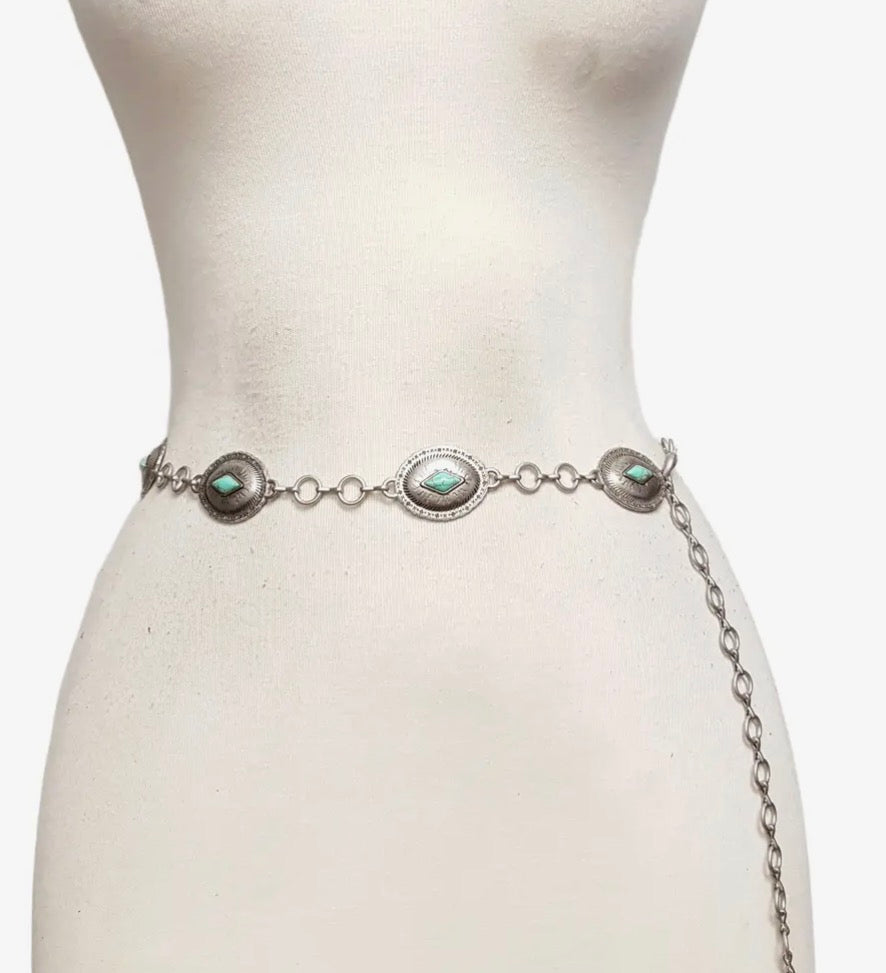 Concho chain belt
