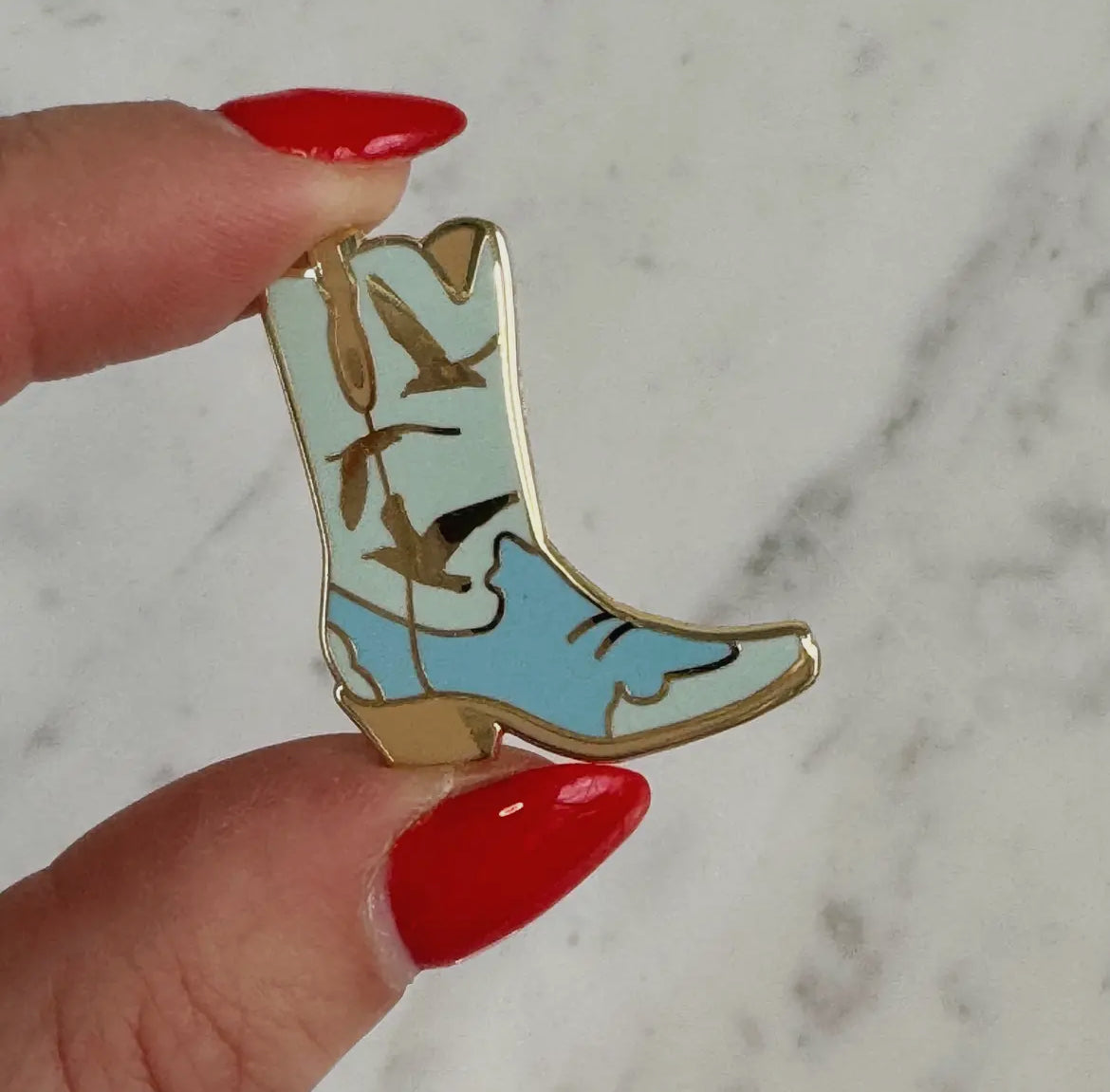 Blue seagull Cowgirl boot pin
