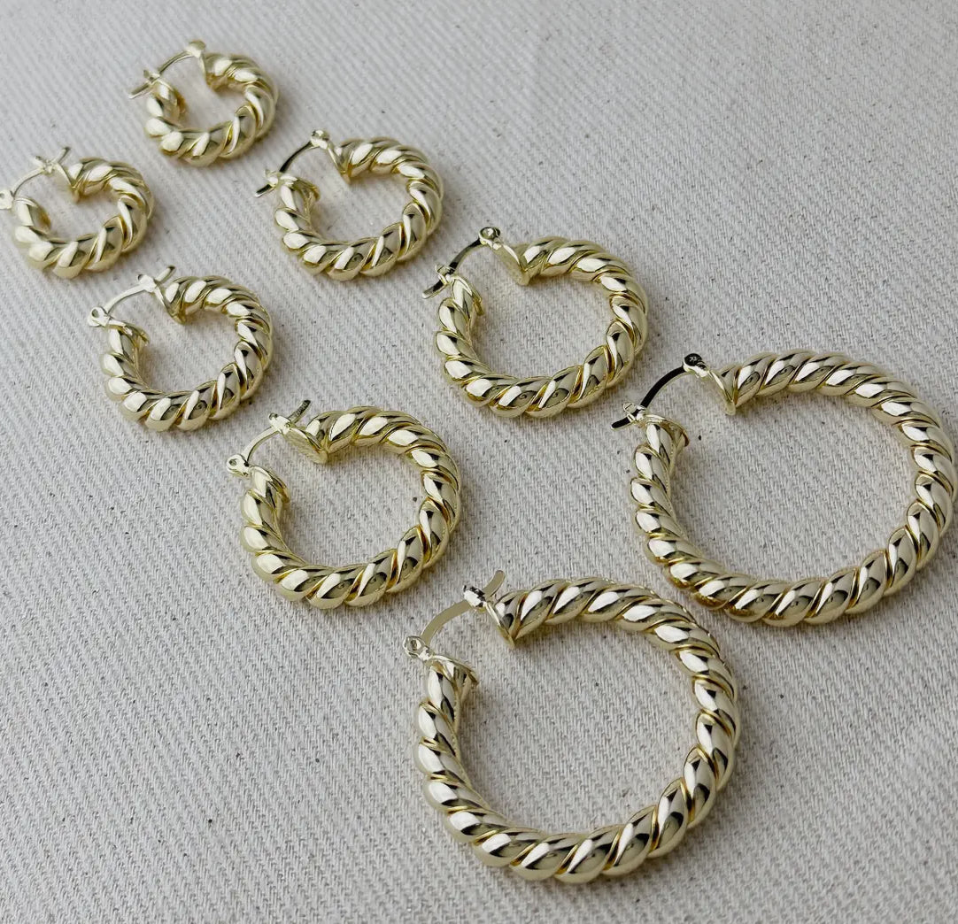 Twisted Tube Hoop Earrings