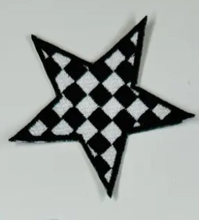 Black Checkered Star Patch