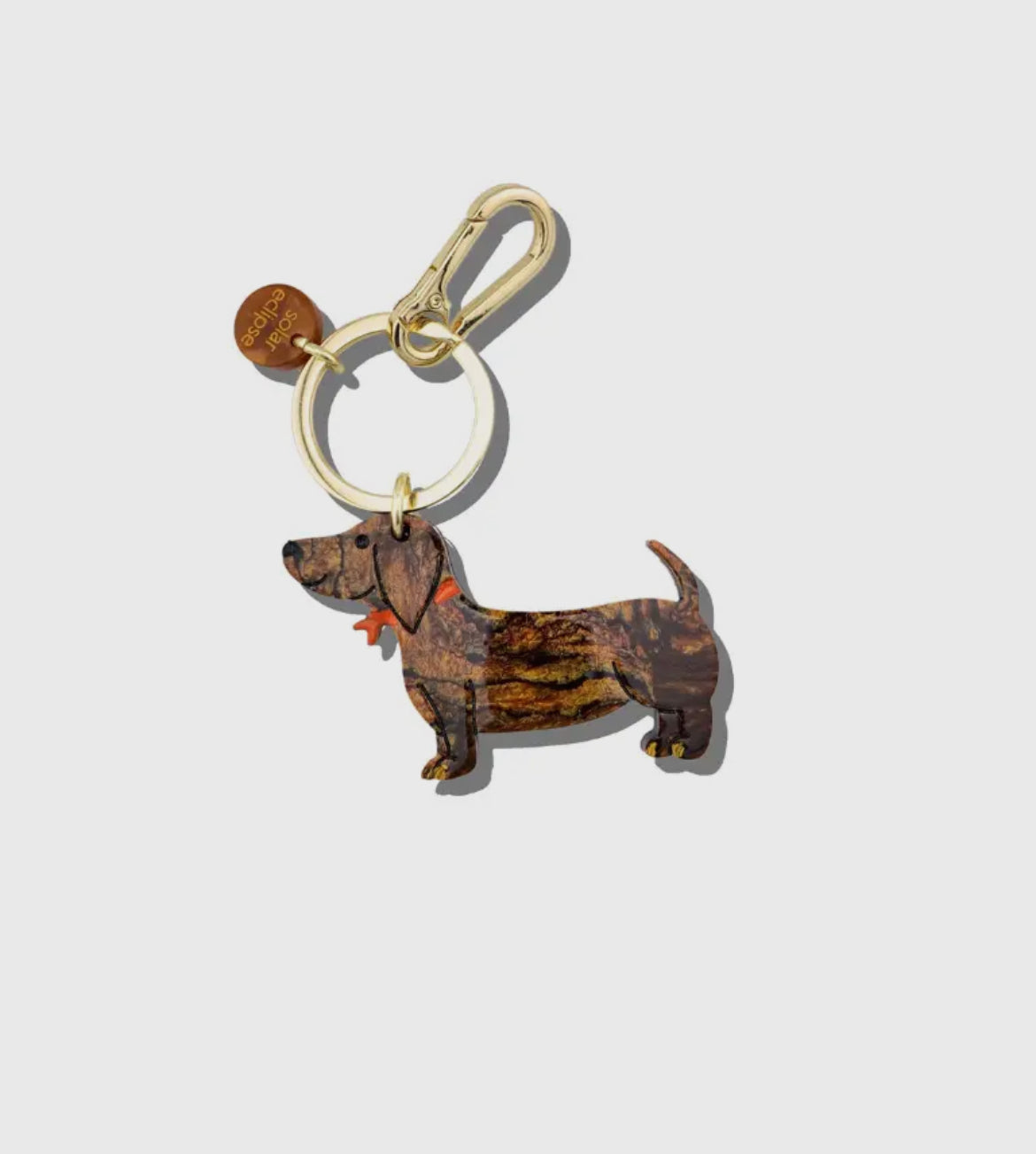 Hand painted dachshund dog bag charm