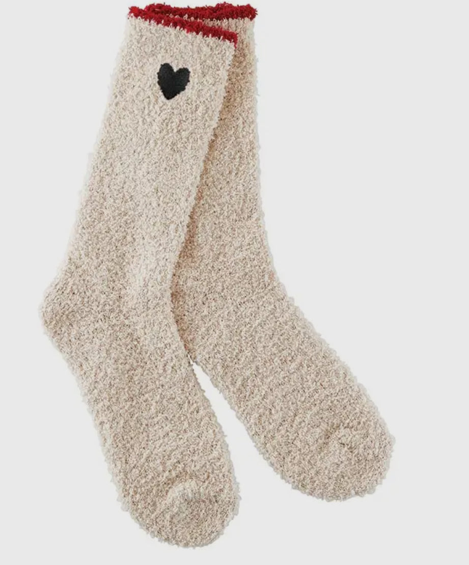 Socks- Black Heart/ Red Trim