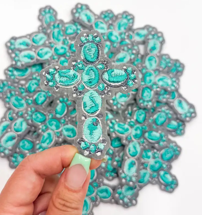 Turquoise Cross Patch