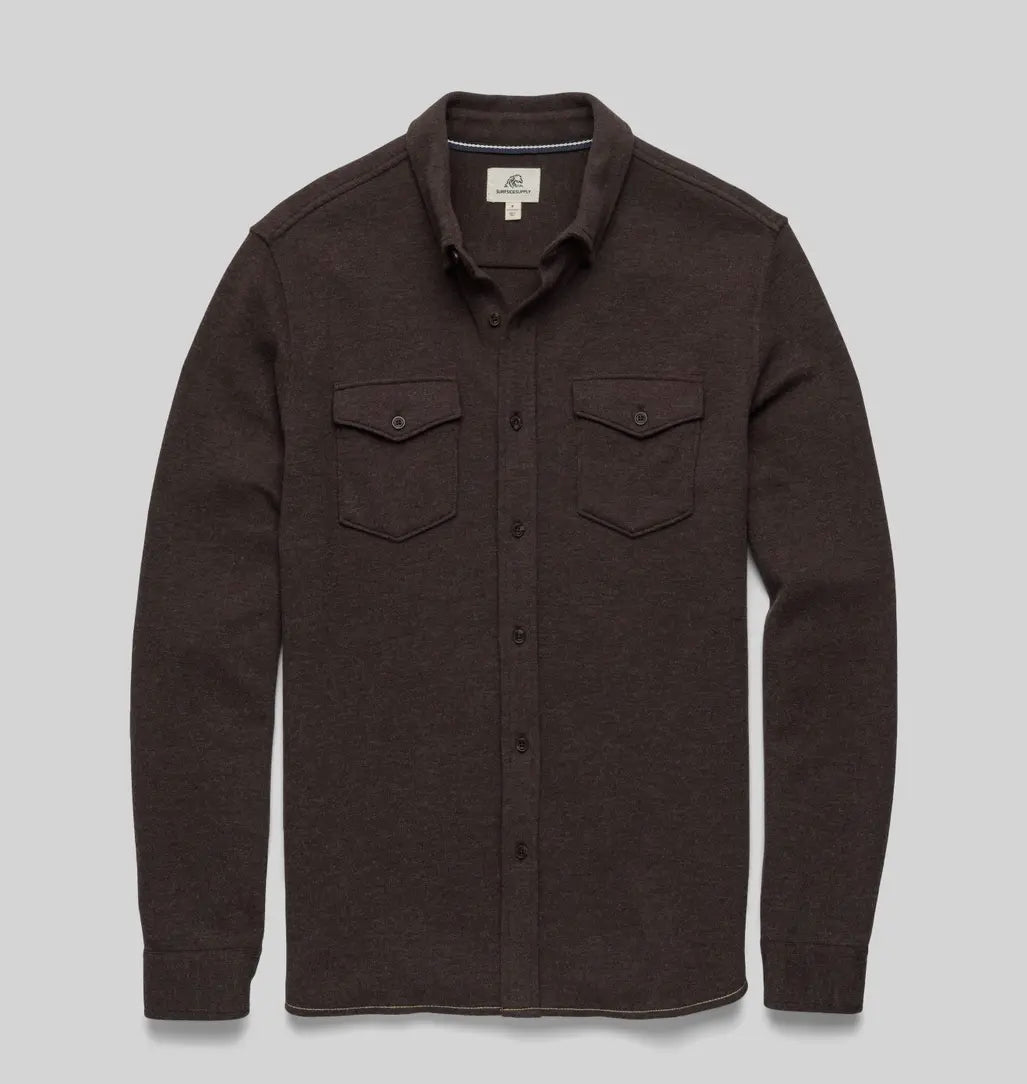 Rex soft knit shirt- brown heather