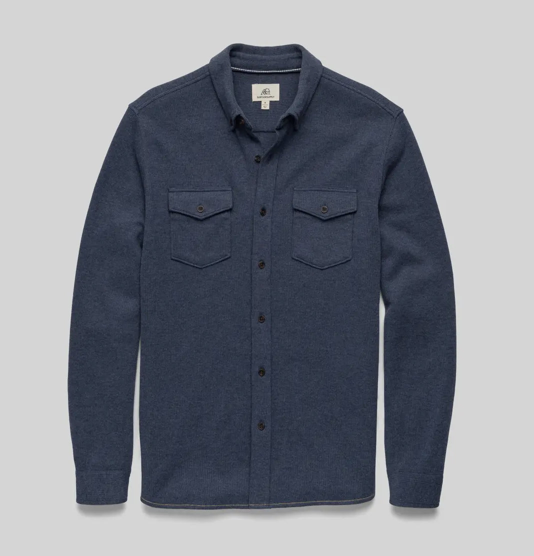 Rex soft knit shirt- navy heather