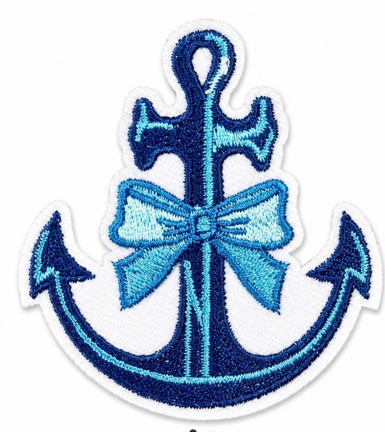 Blue Anchor with Bow Patch