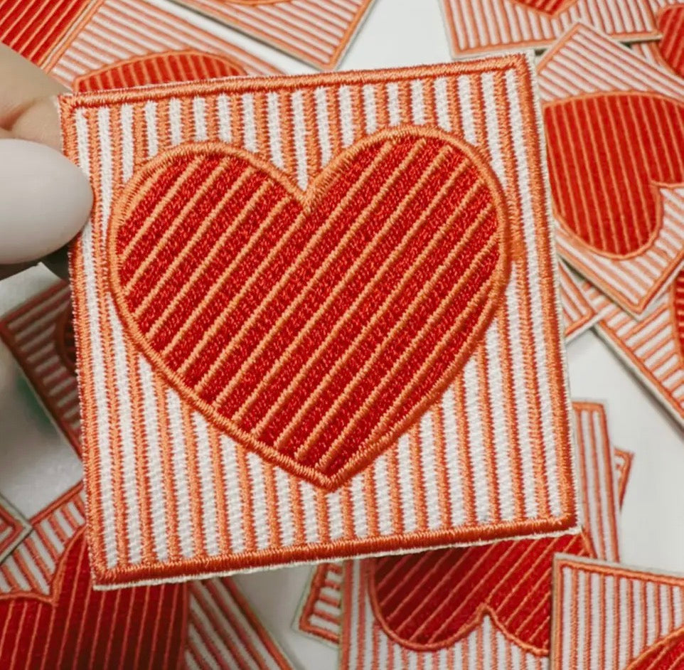Striped heart patch