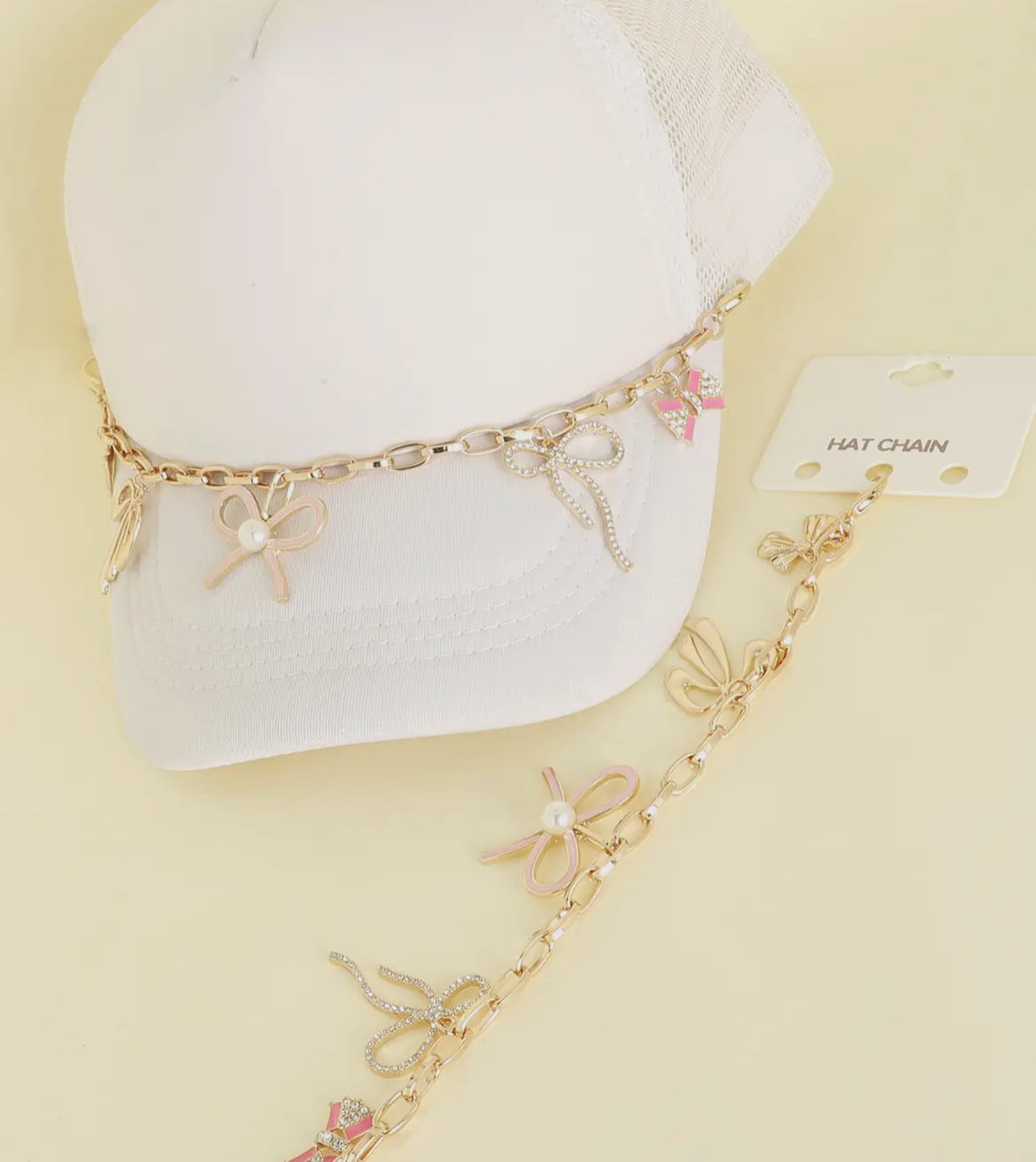 Bow ribbon theme hat chain