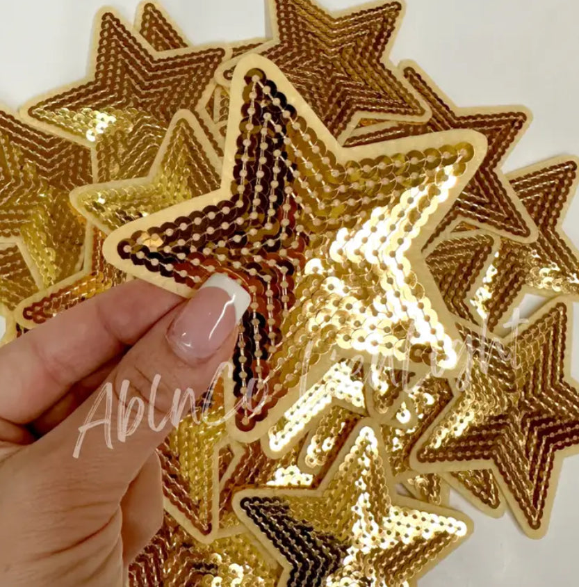 Gold Sequin Star Patch