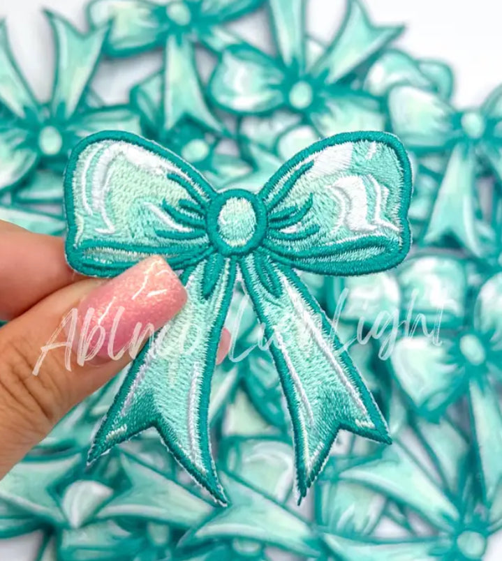 Teal Dimensional Bow Patch