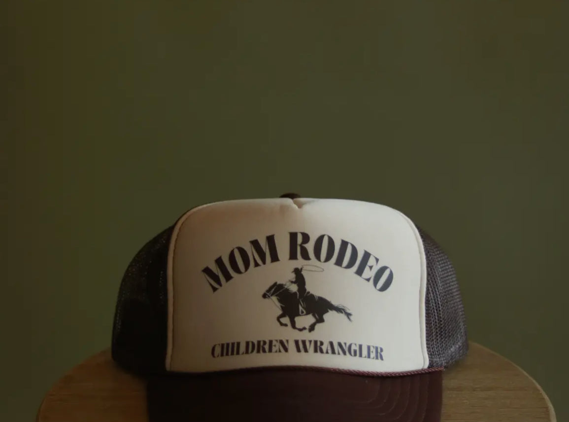 Mom rodeo children wrangler trucker hat