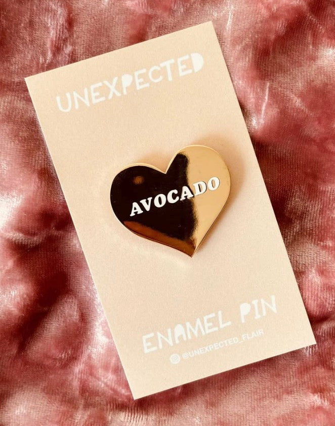 Avocado Gold Heart Pin
