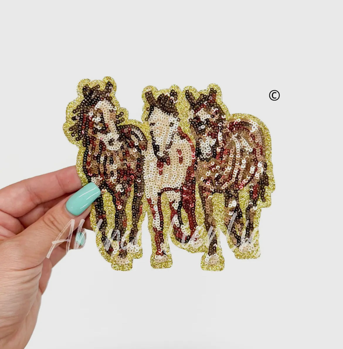 Horse sequin patch